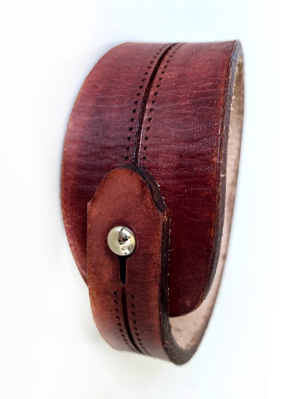 MishaGirl Handmade Brown Genuine Leather Bracelet for Men